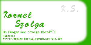 kornel szolga business card